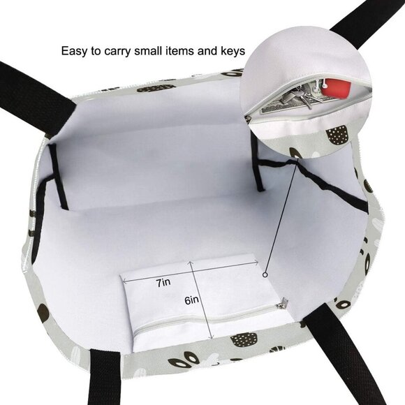 Tote Bag Kitchen Reusable Grocery Bags Canvas Shopping Bag for Mom's Gift Outdoo - Picture 5 of 7